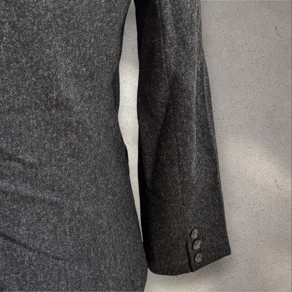 Gray Wool Blend Blazer Jacket Business Career Minimalist Classic - Picture 4 of 14
